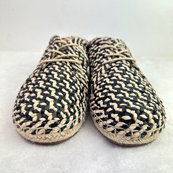 ZIMMERMANN Women's Braided Leather Woven Espadrilles In Black Size 40 - Picture 6 of 16